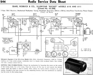 Sears Roebuck_Silvertone-6110_6111_Rocket_101 508 ;Chassis-1939.RadioCraft preview